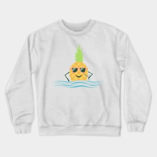 Pineapple waist in water with a cocktail in hand Crewneck Sweatshirt